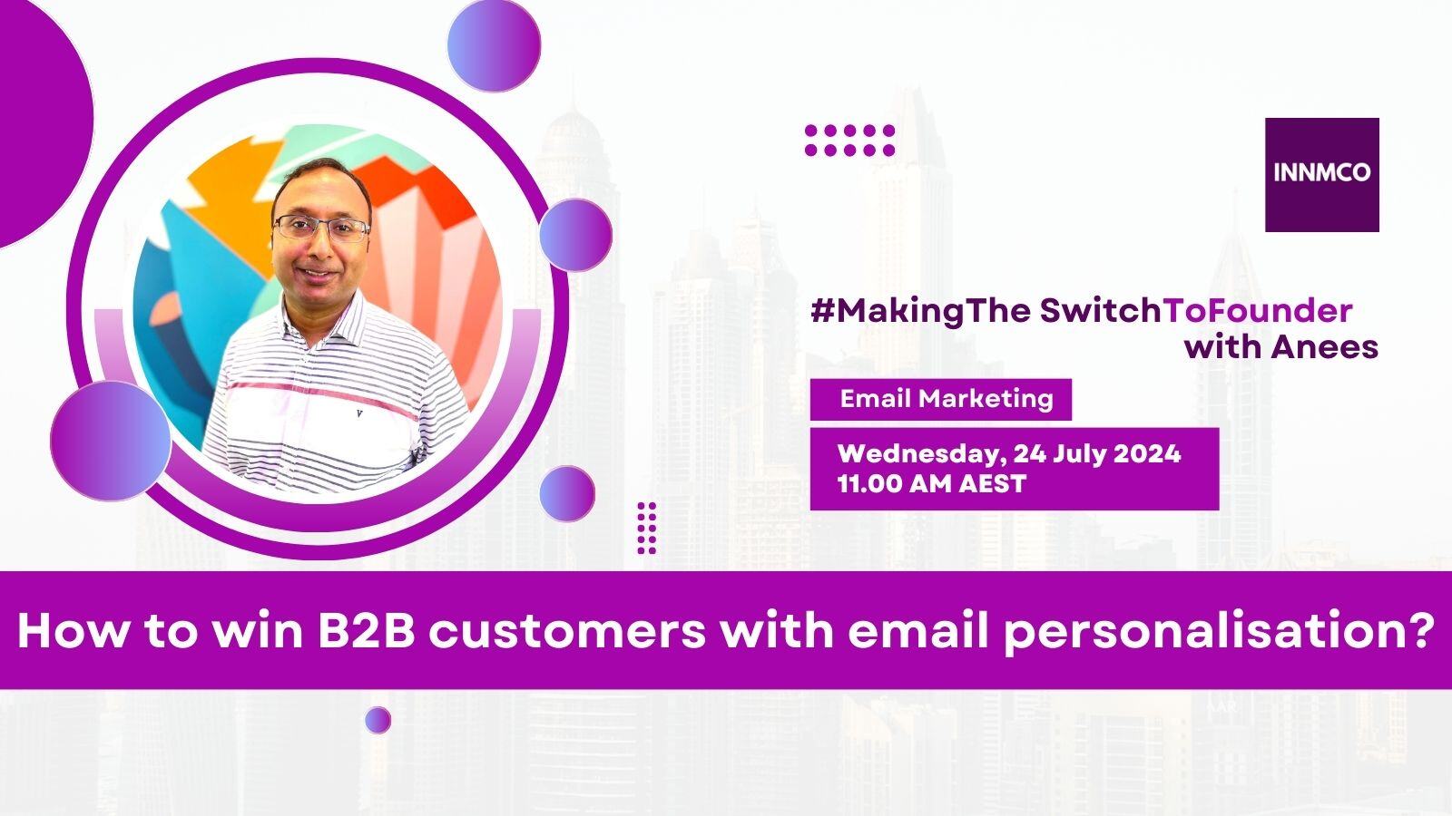 INNMCO Webinar - Email Marketing Banner - July 2024 - How to win B2B customers with email personalisation