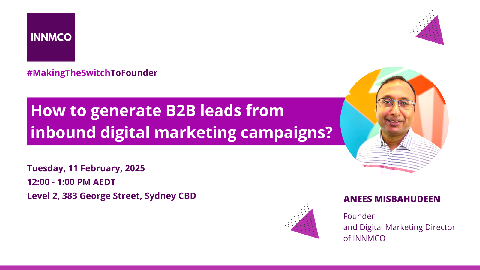 INNMCO and WeWork event A - How to generate B2B leads from inbound digital marketing campaigns